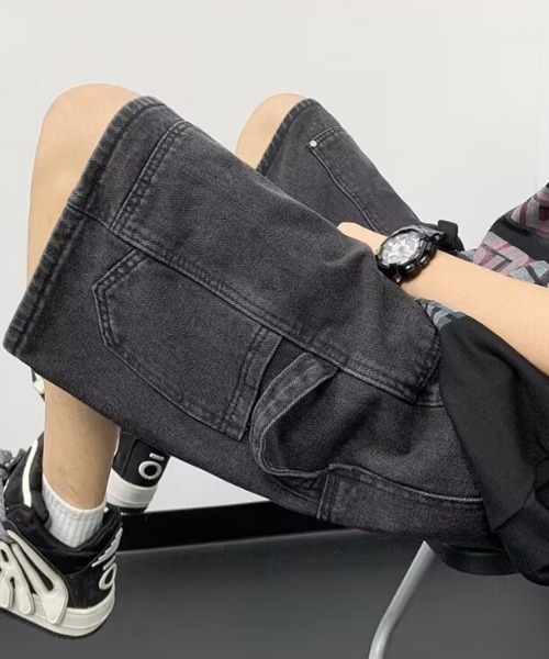 MGV(エムジーヴィー)の「ダブルニーデニムハーフパンツ(デニムパンツ・メンズ・ブルー/ブラック・MEDIUM/LARGE/X-LARGE)」の7枚目の写真
