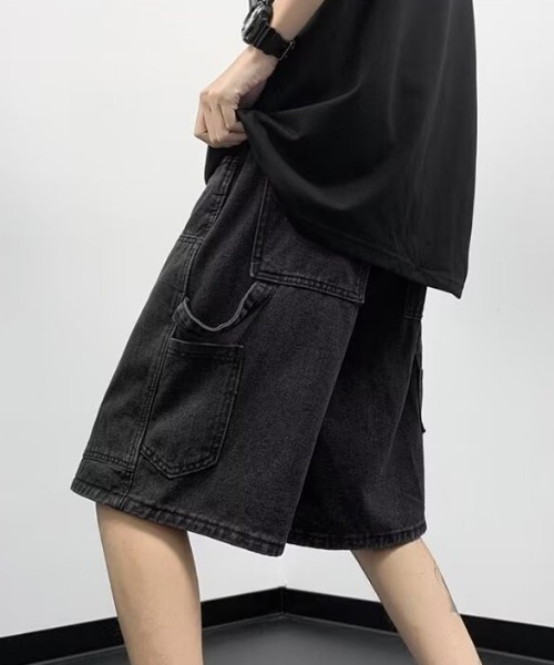 MGV(エムジーヴィー)の「ダブルニーデニムハーフパンツ(デニムパンツ・メンズ・ブルー/ブラック・MEDIUM/LARGE/X-LARGE)」の5枚目の写真