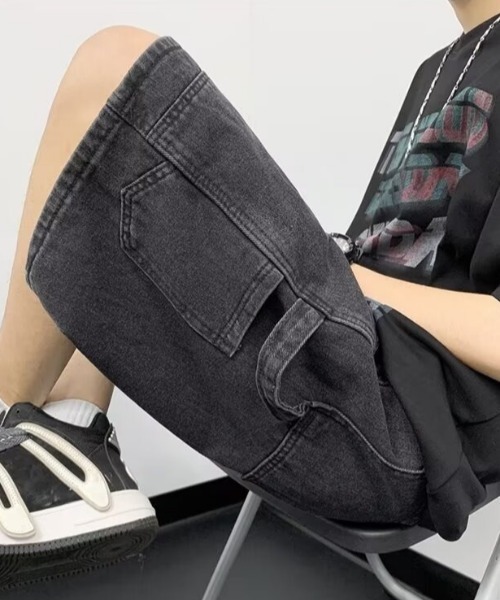 MGV(エムジーヴィー)の「ダブルニーデニムハーフパンツ(デニムパンツ・メンズ・ブルー/ブラック・MEDIUM/LARGE/X-LARGE)」の6枚目の写真