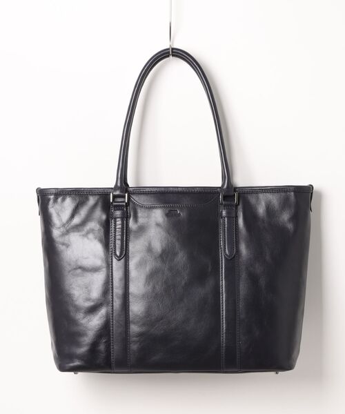 UNION STATION(ユニオンステーション)の「【SEEKER/シーカー × UNIONSTATION別注】リアルレザー 牛革 トートバッグ(トートバッグ・メンズ・ブラック/ネイビー・FREE)」の2枚目の写真