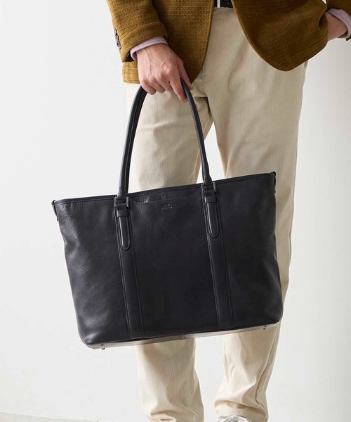 UNION STATION(ユニオンステーション)の「【SEEKER/シーカー × UNIONSTATION別注】リアルレザー 牛革 トートバッグ(トートバッグ・メンズ・ブラック/ネイビー・FREE)」の1枚目の写真