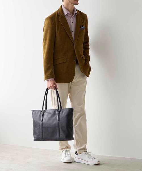 UNION STATION(ユニオンステーション)の「【SEEKER/シーカー × UNIONSTATION別注】リアルレザー 牛革 トートバッグ(トートバッグ・メンズ・ブラック/ネイビー・FREE)」の6枚目の写真