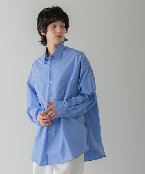 LOWRYS FARM（ローリーズファーム）の「【LFM(U)】ＢＲＯＡＤ　ＳＨＩＲＴ　 581696（シャツ/ブラウス・メンズ・ブラウン/ホワイト/ブルー/チャコールグレー・MEDIUM/LARGE）」の4枚目の写真