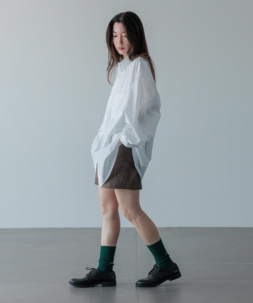 LOWRYS FARM（ローリーズファーム）の「【LFM(U)】ＢＲＯＡＤ　ＳＨＩＲＴ　 581696（シャツ/ブラウス・メンズ・ブラウン/ホワイト/ブルー/チャコールグレー・MEDIUM/LARGE）」の6枚目の写真