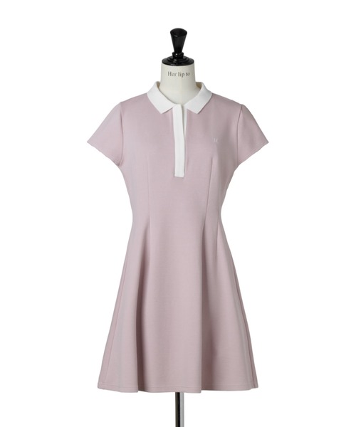 ワンピース herlipto Pointed Collar Mini Dress M Short Sleeve Polo Mini Dress(ワンピース)|Her lip to(ハー