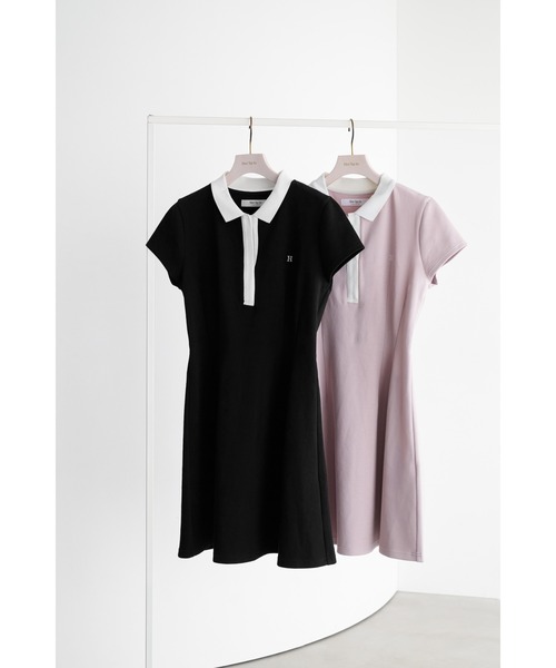 Short Sleeve Polo Mini Dress（ワンピース）｜Her lip to（ハー