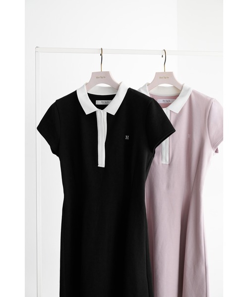 Short Sleeve Polo Mini Dress（ワンピース）｜Her lip to（ハー