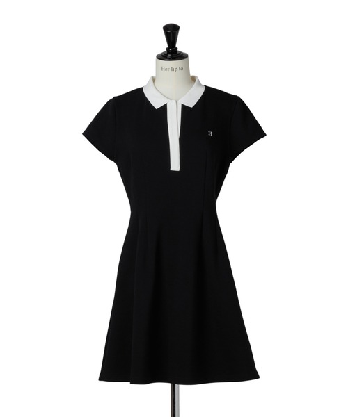 ワンピース Herlipto Short Sleeve Polo Mini Dress S Short Sleeve Polo Mini Dress（ワンピース）｜Her lip to（ハー