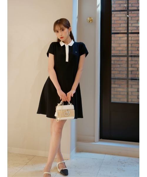 ワンピース French Sleeve Polo Mini Dress Herlipto Short Sleeve Polo Mini Dress（ワンピース）｜Her lip to（ハー