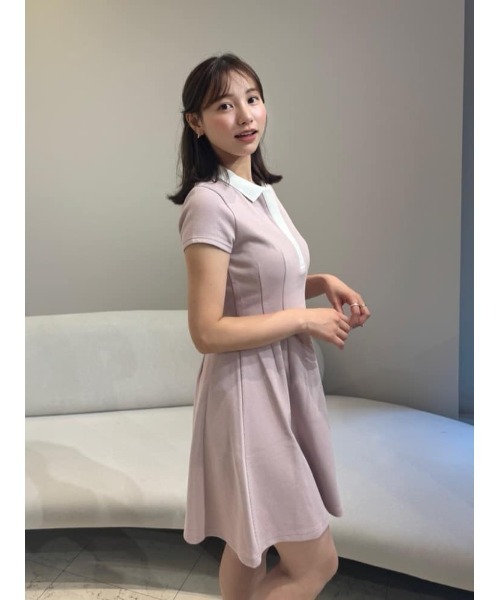 Short Sleeve Polo Mini Dress（ワンピース）｜Her lip to（ハー