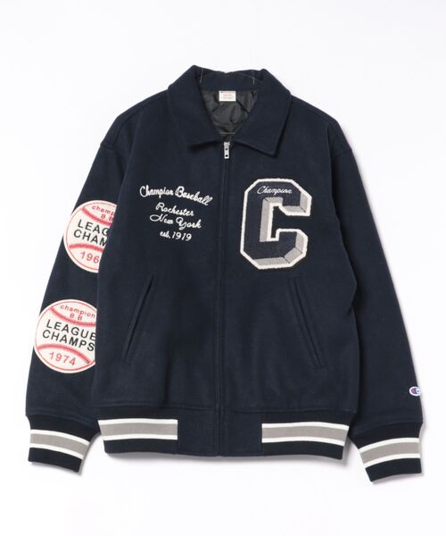Champion（チャンピオン）の「【Champion/チャンピオン】C3-C611/AWARD JACKET（ブルゾン・メンズ・ネイビー/ブラック/ダークグリーン・L/XL/M）」の3枚目の写真