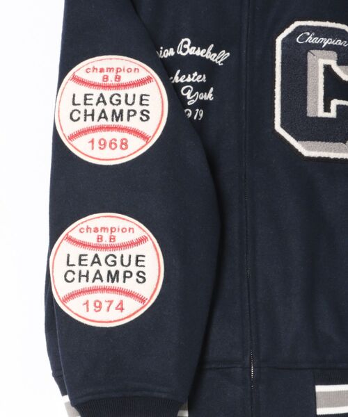 Champion（チャンピオン）の「【Champion/チャンピオン】C3-C611/AWARD JACKET（ブルゾン・メンズ・ネイビー/ブラック/ダークグリーン・L/XL/M）」の6枚目の写真