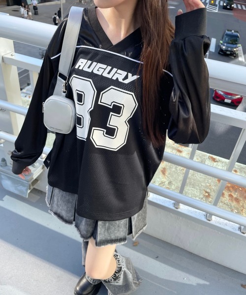 repipi armario（レピピ アルマリオ）の「フットボールロンT（Tシャツ/カットソー・キッズ・ブラック/カーキ/オフホワイト・SMALL/MEDIUM/LARGE）」の2枚目の写真