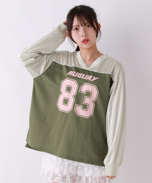 repipi armario（レピピ アルマリオ）の「フットボールロンT（Tシャツ/カットソー・キッズ・ブラック/カーキ/オフホワイト・SMALL/MEDIUM/LARGE）」の11枚目の写真