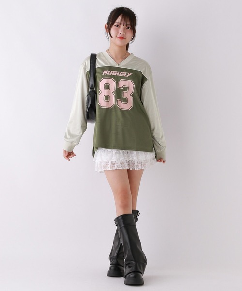 repipi armario（レピピ アルマリオ）の「フットボールロンT（Tシャツ/カットソー・キッズ・ブラック/カーキ/オフホワイト・SMALL/MEDIUM/LARGE）」の12枚目の写真