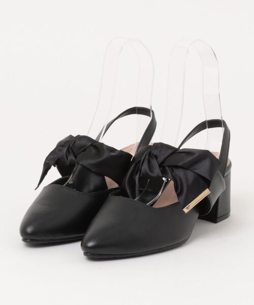 la farfa SHOES（ラ・ファーファ シューズ）の「la farfa shoes ２WAY リボンミュールパンプス（パンプス・レディース・アイボリー/ブラック・L/LL/XL/M）」の5枚目の写真
