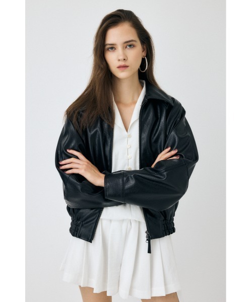 MOUSSY ブルゾン 25年AW新作】F/LEATHER GATHER ブルゾン（ブルゾン）｜MOUSSY