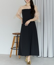 結婚式 二次会 パーティー シアースリーブ ドレス(S,M,L,XL)