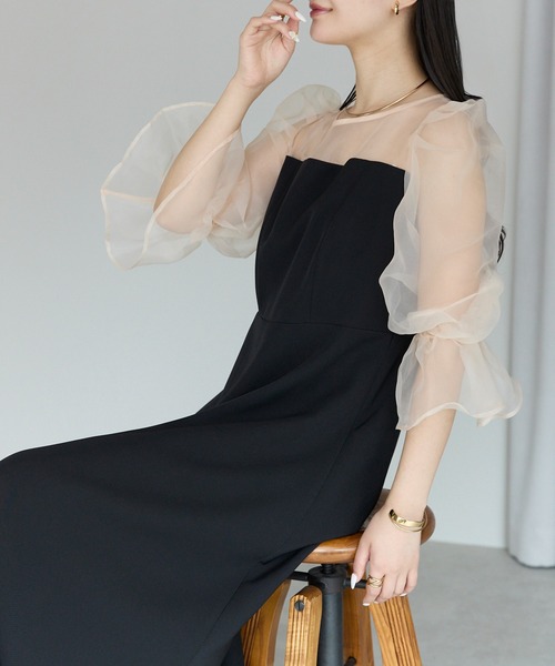 【新品】【PREFERIR】オケージョンドレス PREFERIR ドレス カットワーク レース 結婚式 パーティー