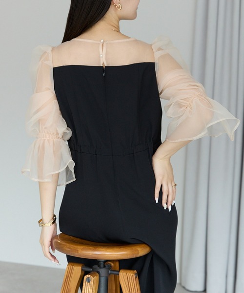 PREFERIR(プレフェリール)の「結婚式 二次会 パーティー シアースリーブ ドレス(S,M,L,XL)(ドレス・レディース・ブラック/ベージュ・SMALL/MEDIUM/LARGE/X-LARGE)」の8枚目の写真