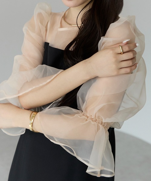 PREFERIR(プレフェリール)の「結婚式 二次会 パーティー シアースリーブ ドレス(S,M,L,XL)(ドレス・レディース・ブラック/ベージュ・SMALL/MEDIUM/LARGE/X-LARGE)」の10枚目の写真