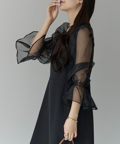 PREFERIR(プレフェリール)の「結婚式 二次会 パーティー シアースリーブ ドレス(S,M,L,XL)(ドレス・レディース・ブラック/ベージュ・SMALL/MEDIUM/LARGE/X-LARGE)」の15枚目の写真