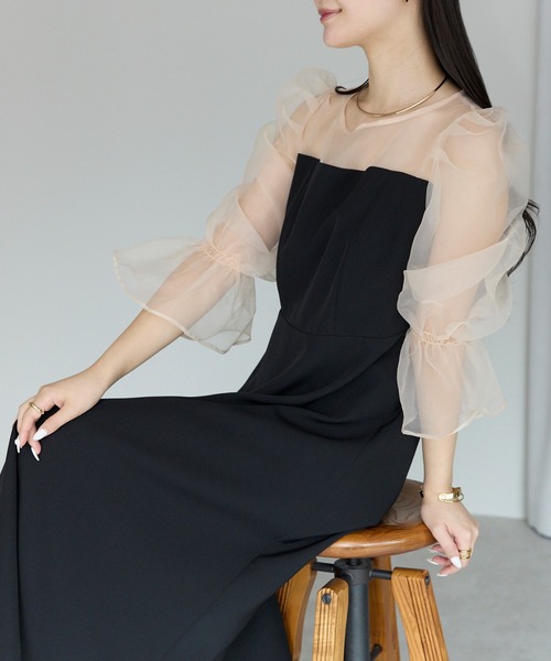 PREFERIR(プレフェリール)の「結婚式 二次会 パーティー シアースリーブ ドレス(S,M,L,XL)(ドレス・レディース・ブラック/ベージュ・SMALL/MEDIUM/LARGE/X-LARGE)」の22枚目の写真