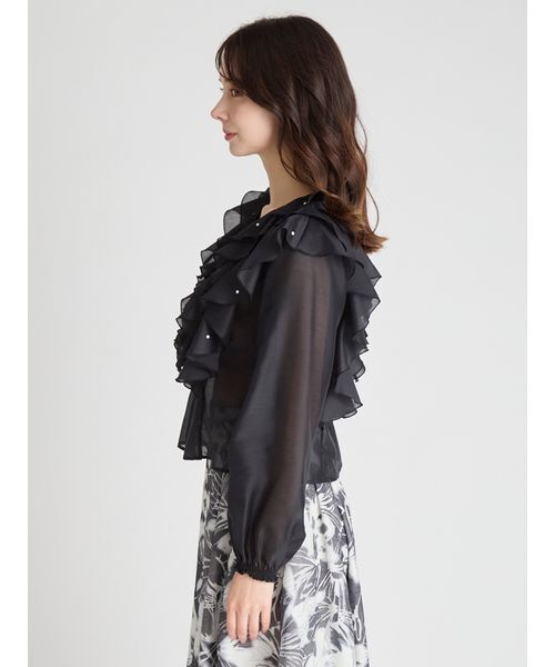 CELFORD(セルフォード)の「【HANAE MORI×CELFORDコラボ】 パール付きフリルブラウス(シャツ/ブラウス・レディース・ホワイト/サックスブルー・38/36)」の6枚目の写真