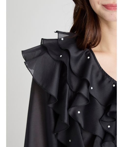 CELFORD(セルフォード)の「【HANAE MORI×CELFORDコラボ】 パール付きフリルブラウス(シャツ/ブラウス・レディース・ホワイト/サックスブルー・38/36)」の8枚目の写真