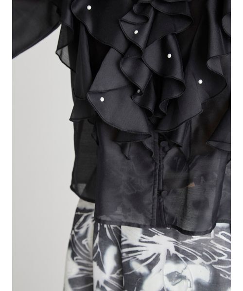 CELFORD(セルフォード)の「【HANAE MORI×CELFORDコラボ】 パール付きフリルブラウス(シャツ/ブラウス・レディース・ホワイト/サックスブルー・38/36)」の10枚目の写真