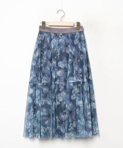AMERI/アメリ】FLOWER PATCHWORK PLEATED SKIRT/フラワーパッチ