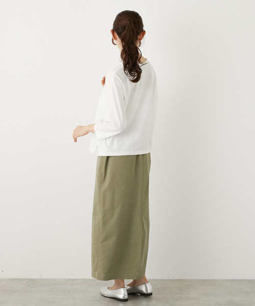 MELROSE claire（メルローズ クレール）の「【フロッキーロゴプリントTシャツ】（Tシャツ/カットソー・レディース・オフホワイト/杢グレー/チャコールグレー・FREE）」の6枚目の写真