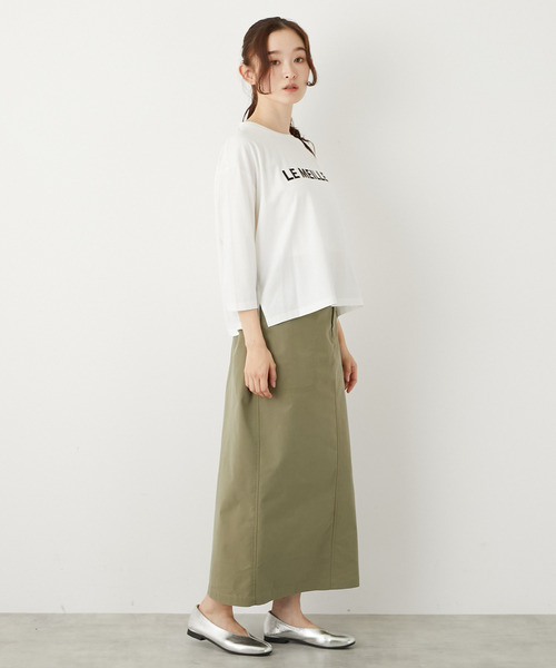 MELROSE claire（メルローズ クレール）の「【フロッキーロゴプリントTシャツ】（Tシャツ/カットソー・レディース・オフホワイト/杢グレー/チャコールグレー・FREE）」の8枚目の写真