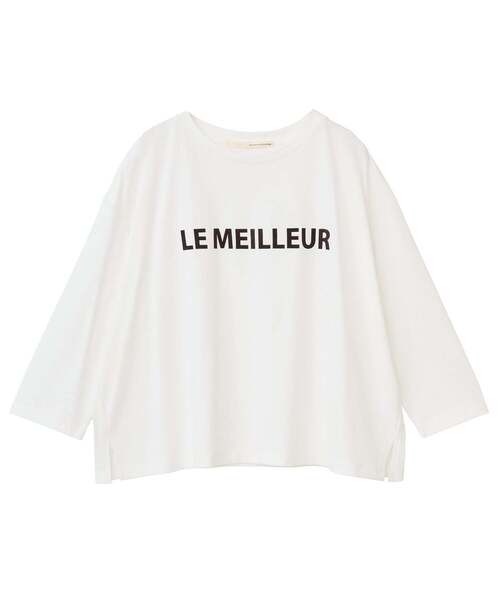 MELROSE claire（メルローズ クレール）の「【フロッキーロゴプリントTシャツ】（Tシャツ/カットソー・レディース・オフホワイト/杢グレー/チャコールグレー・FREE）」の11枚目の写真