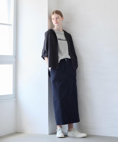 MELROSE claire（メルローズ クレール）の「【フロッキーロゴプリントTシャツ】（Tシャツ/カットソー・レディース・オフホワイト/杢グレー/チャコールグレー・FREE）」の19枚目の写真