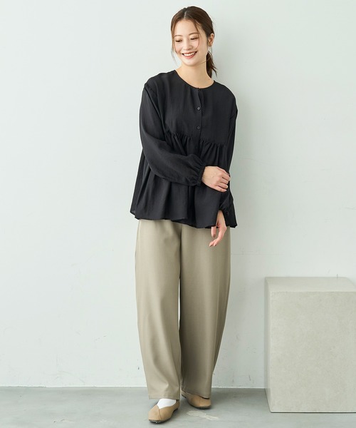 mil（ミル）の「【人気・再生産】 2wayチュニックブラウス【588068】（シャツ/ブラウス・レディース・テラコッタ/アイボリー/ブラック/カーキ/ライトグリーン/アッシュグレー・ONESIZE/ONE SIZE）」の20枚目の写真