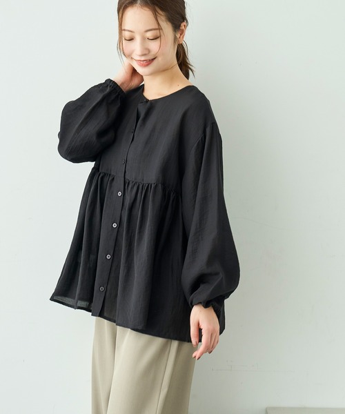 mil（ミル）の「【人気・再生産】 2wayチュニックブラウス【588068】（シャツ/ブラウス・レディース・テラコッタ/アイボリー/ブラック/カーキ/ライトグリーン/アッシュグレー・ONESIZE/ONE SIZE）」の18枚目の写真