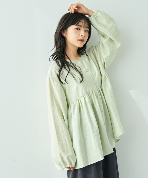 人気・再生産】 2wayチュニックブラウス【588068】（シャツ/ブラウス