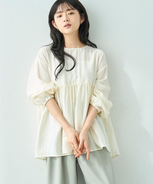 mil(ミル)の「【人気・再生産】 2wayチュニックブラウス【588068】(シャツ/ブラウス・レディース・テラコッタ/アイボリー/ブラック/カーキ/ライトグリーン/アッシュグレー・ONESIZE/ONE SIZE)」の21枚目の写真