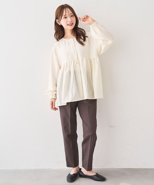 mil(ミル)の「【人気・再生産】 2wayチュニックブラウス【588068】(シャツ/ブラウス・レディース・テラコッタ/アイボリー/ブラック/カーキ/ライトグリーン/アッシュグレー・ONESIZE/ONE SIZE)」の18枚目の写真