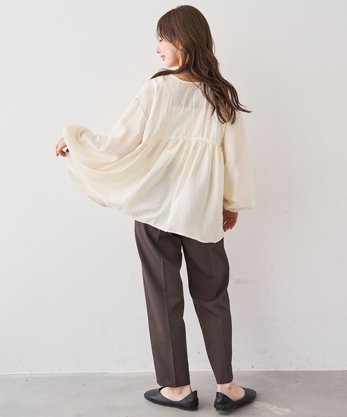 mil(ミル)の「【人気・再生産】 2wayチュニックブラウス【588068】(シャツ/ブラウス・レディース・テラコッタ/アイボリー/ブラック/カーキ/ライトグリーン/アッシュグレー・ONESIZE/ONE SIZE)」の20枚目の写真