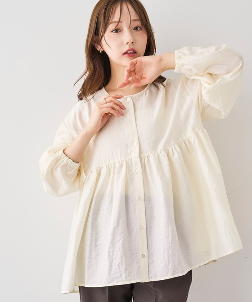 mil(ミル)の「【人気・再生産】 2wayチュニックブラウス【588068】(シャツ/ブラウス・レディース・テラコッタ/アイボリー/ブラック/カーキ/ライトグリーン/アッシュグレー・ONESIZE/ONE SIZE)」の16枚目の写真