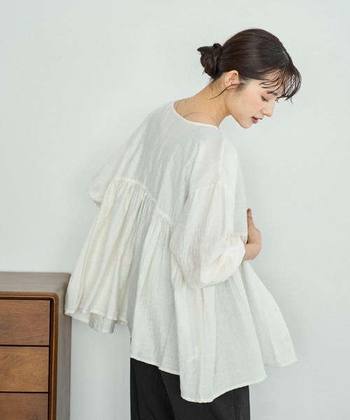 mil（ミル）の「【人気・再生産】 2wayチュニックブラウス【588068】（シャツ/ブラウス・レディース・テラコッタ/アイボリー/ブラック/カーキ/ライトグリーン/アッシュグレー・ONESIZE/ONE SIZE）」の10枚目の写真