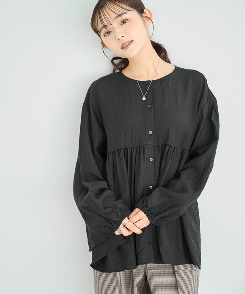 mil（ミル）の「【人気・再生産】 2wayチュニックブラウス【588068】（シャツ/ブラウス・レディース・テラコッタ/アイボリー/ブラック/カーキ/ライトグリーン/アッシュグレー・ONESIZE/ONE SIZE）」の13枚目の写真