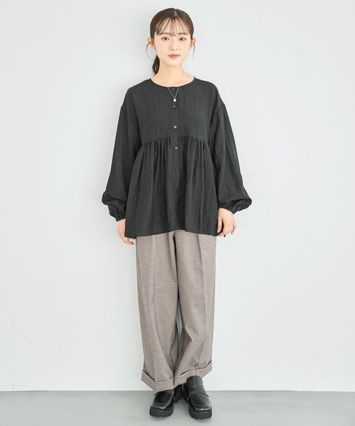 mil（ミル）の「【人気・再生産】 2wayチュニックブラウス【588068】（シャツ/ブラウス・レディース・テラコッタ/アイボリー/ブラック/カーキ/ライトグリーン/アッシュグレー・ONESIZE/ONE SIZE）」の11枚目の写真