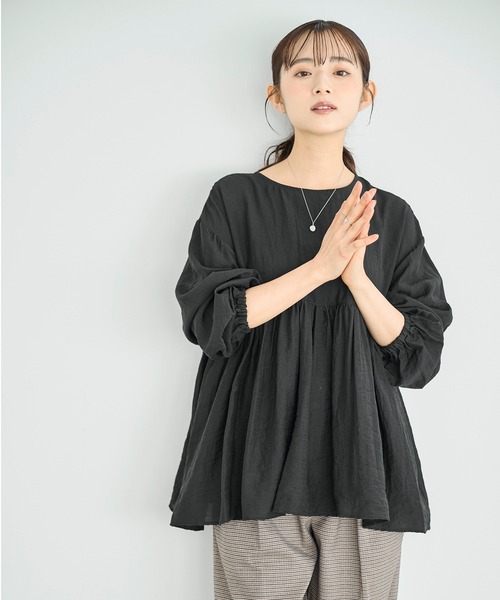 mil（ミル）の「【人気・再生産】 2wayチュニックブラウス【588068】（シャツ/ブラウス・レディース・テラコッタ/アイボリー/ブラック/カーキ/ライトグリーン/アッシュグレー・ONESIZE/ONE SIZE）」の16枚目の写真