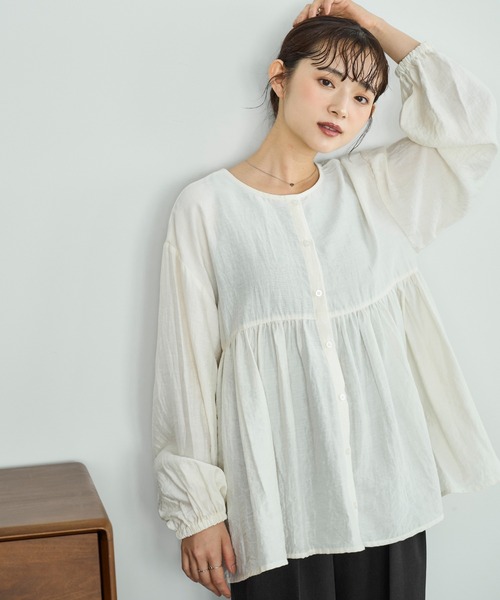 mil（ミル）の「【人気・再生産】 2wayチュニックブラウス【588068】（シャツ/ブラウス・レディース・テラコッタ/アイボリー/ブラック/カーキ/ライトグリーン/アッシュグレー・ONESIZE/ONE SIZE）」の15枚目の写真