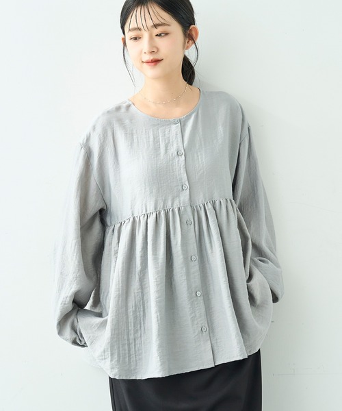 mil（ミル）の「【人気・再生産】 2wayチュニックブラウス【588068】（シャツ/ブラウス・レディース・テラコッタ/アイボリー/ブラック/カーキ/ライトグリーン/アッシュグレー・ONESIZE/ONE SIZE）」の22枚目の写真