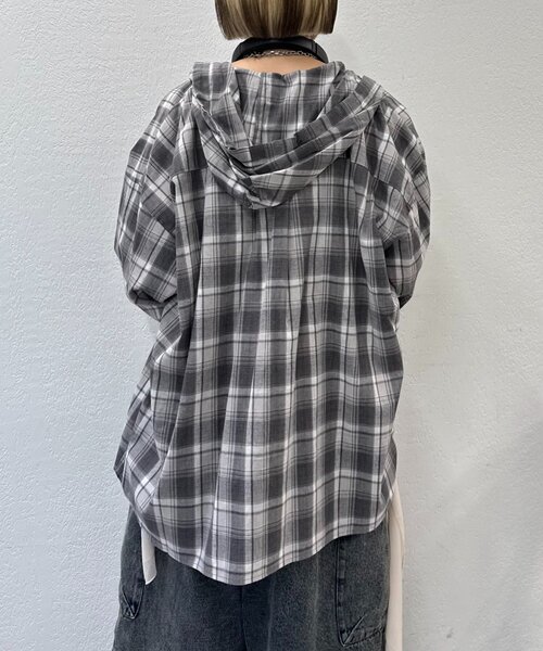 w closet(ダブルクローゼット)の「【25AW】チェックフリルフーディーシャツ(シャツ/ブラウス・レディース・グリーン/レッド/ブラック・0/1)」の11枚目の写真