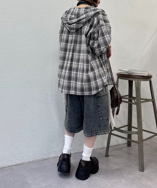 w closet(ダブルクローゼット)の「【25AW】チェックフリルフーディーシャツ(シャツ/ブラウス・レディース・グリーン/レッド/ブラック・0/1)」の16枚目の写真